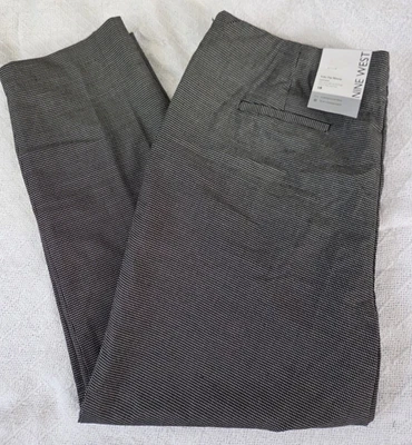 Pantalones Nine West para mujer talla 18 cremallera lateral ajustados tiro alto blanco y negro a cuadros Foto 1 de 4