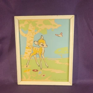 Vintage 1940's Walt Disney Production Old Bambi Framed Print - Picture 1 of 12