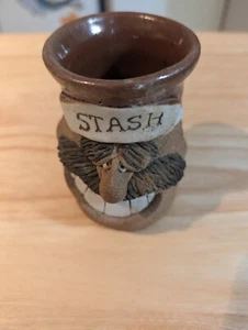 vintage mark hines stoneware funnyface mug/handmade/stash - Picture 1 of 8