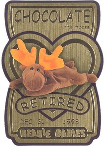 TY Beanie Babies BBOC Card - Series 3 Retired (GOLD) - CHOCOLATE the Moose -NM/M