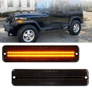 Luces LED delanteras ámbar 2x con lente ahumada para Jeep Wrangler YJ 1987-1995 - Imagen 1 de 9