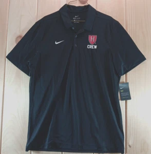 Nike Mens Dri-FIT Black Short Sleeve Polo Shirt Harvard University Crew Size: L - Picture 1 of 7