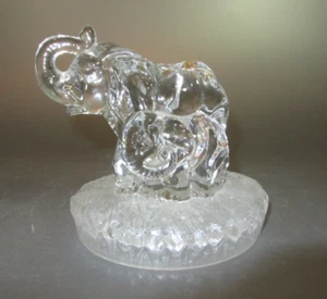 Vintage 24% Lead Crystal Rare Elephant with Baby Oneida Capri Collection Italy - Bild 1 von 8