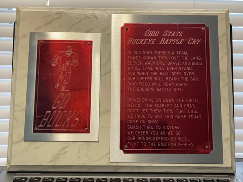Ohio State University Buckeyes Battle Cry Plaque 9"x12" Cover