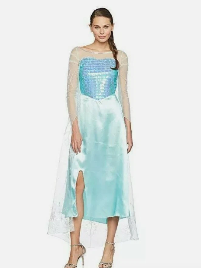 迪士尼冰雪奇缘艾莎豪华公主女式尺寸 4/6 许可服装 (BB) — 第 1/3 张图片