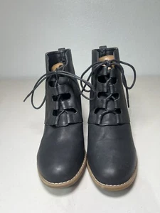 Nautica Boots Women's Size 8.5 Black Ankle Suede Wedge Platform Fashion Booties - Picture 1 of 6