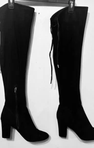 Call It Spring Collin Suede Over the Knee Black Heel Boots Size 8.5 Women’s - Picture 1 of 7
