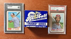1982 Topps Traded Complete Set-Cal Ripken Jr. SGC-6 & Ozzie Smith PSA-9 - Picture 1 of 4