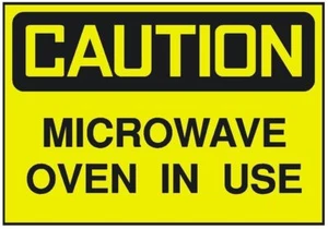Precaución Microondas Horno En Uso Adhesivo Seguridad Calcomanía Letrero D257 - Imagen 1 de 1