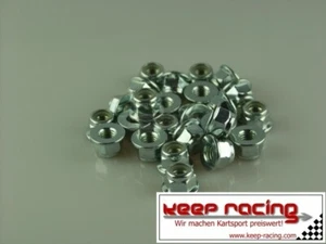 25 x Flanschmutter, Radmutter mit Ring, selbstsichernd, M8, SW13, Stahl,verzinkt - Bild 1 von 2
