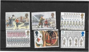 6 UK CHRISTMAS STAMPS- USED-(#873) - Picture 1 of 1