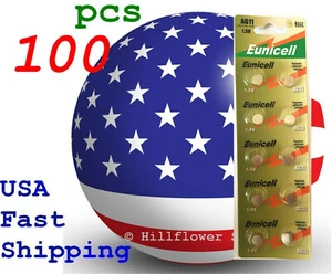 100 pcs AG11 LR58 To LR721 G11 362A 361 162 Card 1.5V 0% Hg Alkaline Battery - Picture 1 of 6