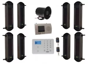 4G Wireless Perimeter Alarm Kit - 4 x Wireless Solar Beams - 4G Dialler - Siren - Picture 1 of 13
