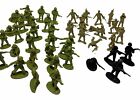 Plastic Army Toy Soldiers Men WWII U.S. 36 Figures 3 Color  2" Green Black Tan