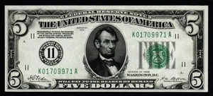BETTER DALLAS NUMERIC GOLD DEMAND 1928 $5 GEM UNC Federal Reserve Note! - Picture 1 of 2