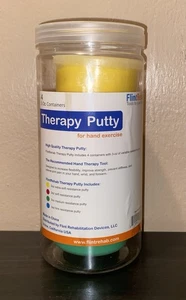 Flint Rehab Hand Exercise Therapy Putty 3 Oz. Containers X-Soft to Firm Set of 4 - Picture 1 of 7