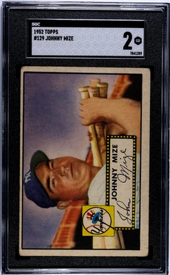 1952 Topps #129 Johnny Mize -- HOF SGC 2 GD!! - Image 1 of 2