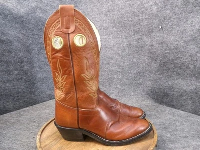 Bota Olathe Rough Stock Masculina 12,5 D Couro Marrom Ocidental Antiga Cowboy Rodeio Equitação - Imagem 1 de 4