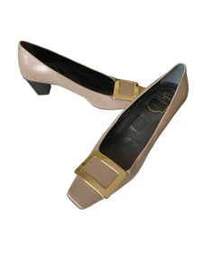 Roger Vivier Belle Vivier leather ballet buckle pumps women's size 37.5 - Picture 1 of 8