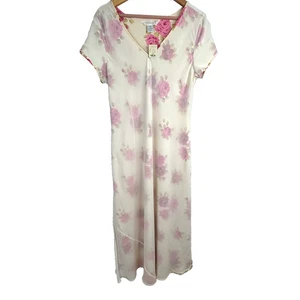 Vintage 90er Express Midikleid transparent Blumen Fee Coquette Landhaus Boho ätherisch Y2k - Bild 1 von 9