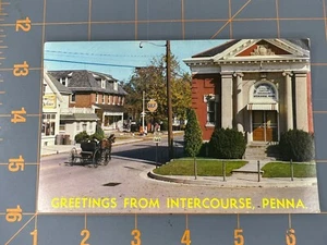 Postcard RPPC Greetings Intercourse PA Amishland Lancaster Co Amish Dutch 1968 - Picture 1 of 2