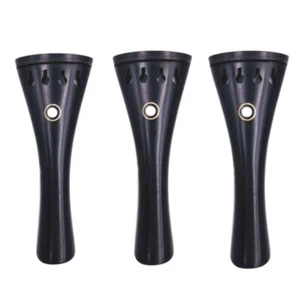 3pcs Violin 4/4 Tailpiece Ebony Round Model Parisian eye inlay - Picture 1 of 2