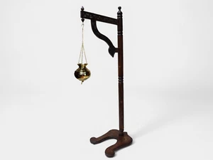 shirodhara ayurveda Stirnguss Kopfguss ständer stand + Messing Gefäß Braun NUR25 - Bild 1 von 24