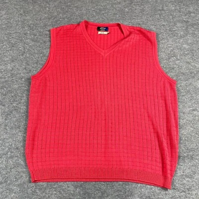 Callaway Sweater Vest Mens Large Red Lightweight Silk Textured Golf Tiger Preppy - Image 1 of 4