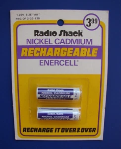 1 PACK NEW Radio Shack AA Rechargeable Enercell Batteries Purple White Vintage - Picture 1 of 10
