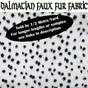 Dalmatian Fluffy Faux Fur Fabric 150cm wide (60") sold by half metre/yard - Picture 1 of 3