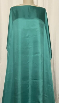 100% Silk Twill Vibrant & Stunning Turquoise Fabric By The Yard 46" Inches Wide - Image 1 of 4