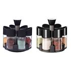 1Set Kitchen Rotation Spice Jars Glass Organizer Pepper Shakers Flavor Container