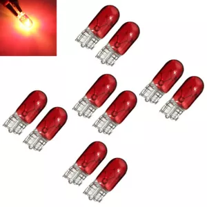 10PCS Red Car T10 Wedge halogen 3W 501 194 Filament Lamp Interior Light Bulbs - Picture 1 of 8