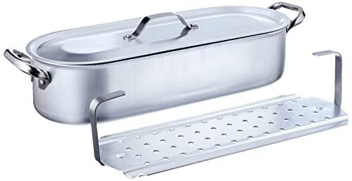 Pentole Agnelli ALMA11840 Pesciera con Coperchio e Griglia, Alluminio, Argento,  - Immagine 1 di 1