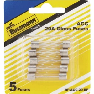 Bussmann Tubo Vetro Fusibile Auto 20A - Foto 1 di 1