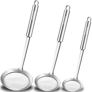 Stainless Steel Fat Skimmer Spoon - Set of 3 Professional Kitchen Fine Mesh F... - Picture 1 of 7