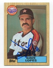 1987 Topps Dave Davey Lopes Signed Baseball Card RC Autographed AUTO #445