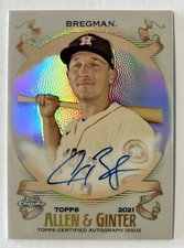 ALEX BREGMAN 2021 Allen & Ginter Chrome AUTOGRAPH Auto HOUSTON ASTROS
