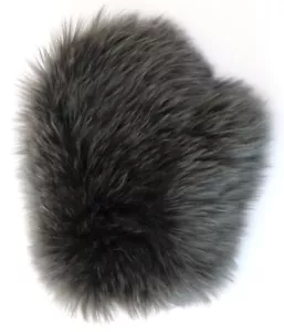 Pelz Handschuh Lammfell Wellness Kuscheln Massage Erotik Auto Natur Anthrazit - Bild 1 von 3