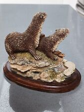 Rare Country Artists retired  Otter pair on Riverbank by KeithK  Sherwin