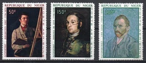 1968 - Niger (Rep indipendente) - Posta aerea, autoritratti 3 val. MNH** - Bild 1 von 1