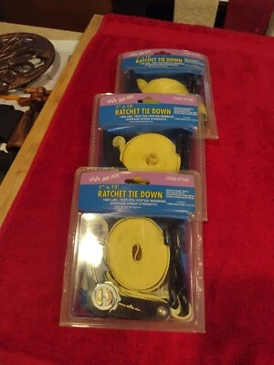 (3) NUEVO - CORREAS DE AMARRE DE TRINQUETE AJUSTABLES DE 1" X 15' TAPA GRANDE 1500 LBS. FUERZA Foto 1 de 4