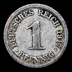 1917A Germany Empire 1 Pfennig Coin, km24 - Beautiful Coin ๐ฉ๐ช Free Shipping! - Picture 1 of 2