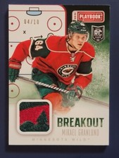 2013-14 Panini Playbook Breakout Mikael Granlund Rookie Patch /10 #B-MGR