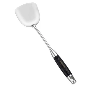 Stainless Steel Wok Spatula with Wooden Handle 15.5" Metal Kitchen Tool - Picture 1 of 6