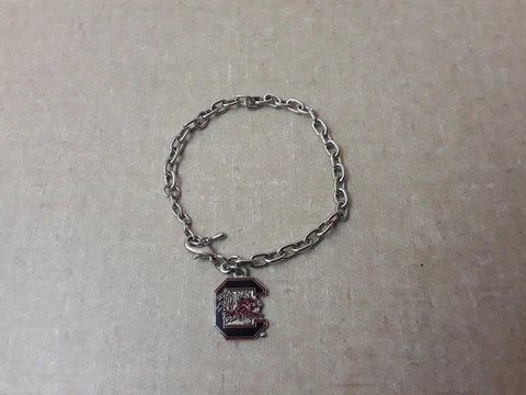 South Carolina Game Cocks Silver Tone Charm Bracelet Cover