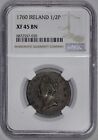 1760 Ireland Hibernia Half Penny Ngc Xf 45 Bn