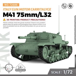 Kit Modelo Militar SSMODEL 1/72 25mm Italia M41 75mm/L32 Pistola Motor CarItalyge - Imagen 1 de 8