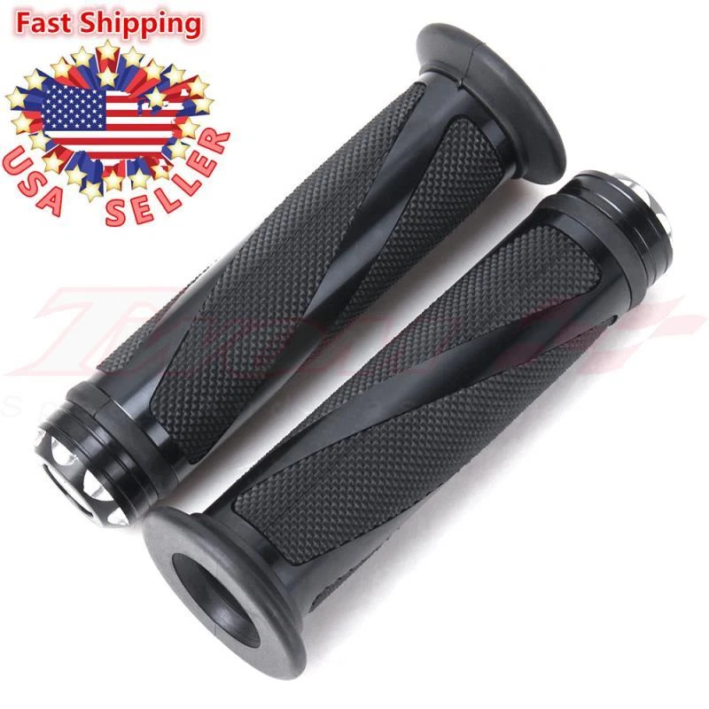 Motorcycle 7/8" Black Hand Grips Handle Bar Gel For Kawasaki Ninja 500R 600R 650 - Image 1 of 4
