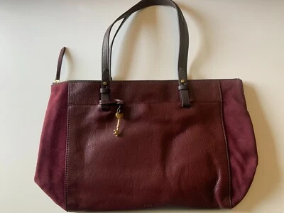 NEW Fossil ZB1388599 Rachel Top Zip Tote Leather Bag CLARET RED $198 - Image 1 of 4